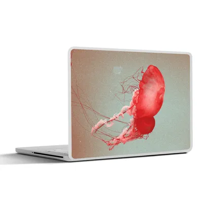 Produktbild von MuchoWow® Laptop Aufkleber Sticker Cover Zwei rote Quallen im Wasser 31x22.5 cm - Laptop-Deko