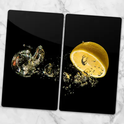 Produktbild von Glas-Herdabdeckplatten Glaskeramikkochfeld-Abdeckung Spritzschutz Glas 2x30x52 cm - Obstwasser