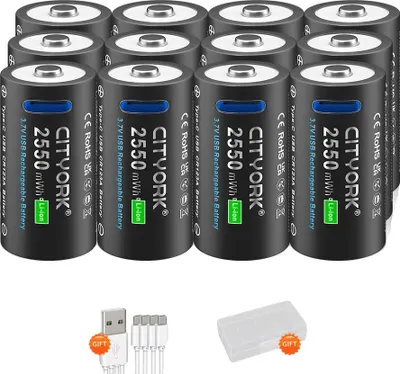Obrázok produktu pre Nabíjateľná batéria CR123A, lítiová 3,7 V, kompatibilná s laserovým perom a baterkou, 12 kusov CR123A