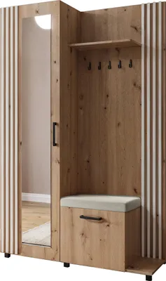 Produktbild von Masseno Garderobe-Set ARMADIO 137/207/42 cm Modern Garderobenschrank Eiche Artisan