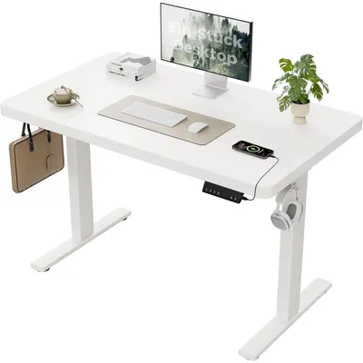 Productafbeelding van Verstelbaar bureau, 120x60 cm, wit, met 2 motoren en 3 geheugenfuncties