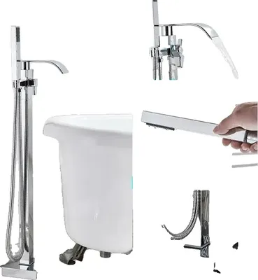 Produktbild von Badezimmer Duscharmatur Set, zeitgemäßes Design, langlebiges Keramikkartuschensystem, chrom E