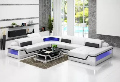 Produktbild von Ledersofa Ecksofa U-Form Modernes Sofa Wohnlandschaft Ledercouch Ecksofa Polster