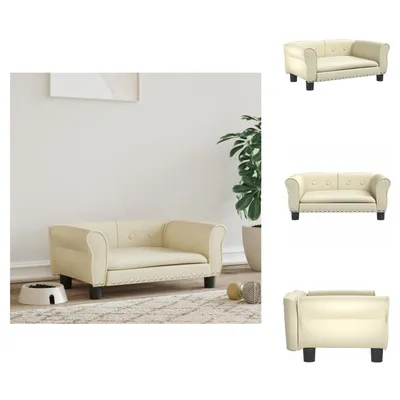 Produktbild von vidaXL Hundebett Creme 70x45x30 cm Kunstleder - Hundebetten