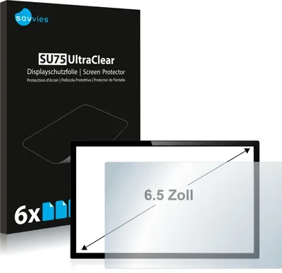 Produktbild von 6x Schutzfolie für Touch-Panel PCs mit 16.5 cm (6.5 Zoll) Displays 143 x 78 mm Savvies Displayschutz Display Schutz Folie Klar Transparent