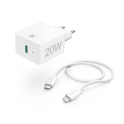 Produktbild von Hama Ladeset Lightning Power Delivery 20W weiß