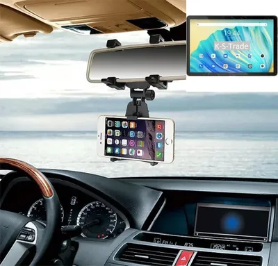 Produktbild von K-S-Trade Smartphone Halterung kompatibel mit Blackview Tab 10 Rückspiegel Halterung schwarz Auto Halterung KFZ Halter