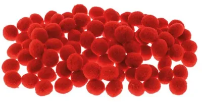 Zdjęcie produktu dla Czerwone pompony 10 mm - 100 sztuk