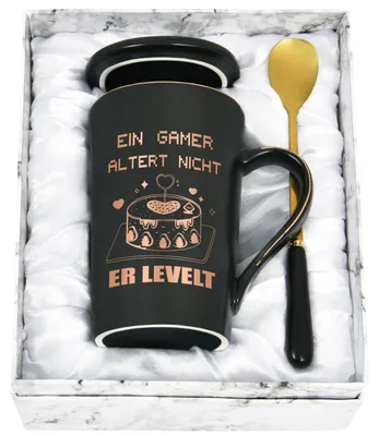 Gamermok mit Spruch 400 ml schwarz für Gamer