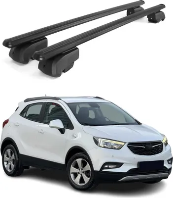 Image de Barres de toit Transversales pour Opel Mokka X 2015-2023 ABE Aluminium Noir