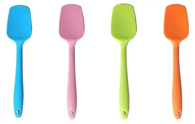 Produktbild von 4-teiliges Silikonlöffel-Set, Silikonspatel zum Kochen und Backen, hitzebeständig, löffelförmig, klein