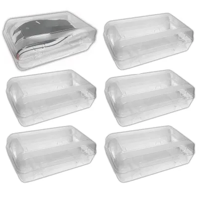 Produktbild von 6x Schuhbox Transparent Stapelbar 32x17x10 cm Schuhe Aufbewahrungsbox Schuhorganizer Box