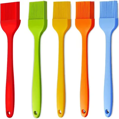 Produktbild von Backpinsel, Silikon-Backpinsel, Küchenpinsel zum Kochen, hitzebeständiger Pinsel zum Backen, Grillen und zum Verteilen von Öl, Butter oder BBQ-Sauce