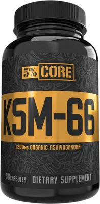 Produktbild von 5% Nutrition - Rich Piana Core: KSM-66 Ashwagandha (90 Caps) Unflavoured - Vitamine,  Mineralien & Gesundheit - Kräuter