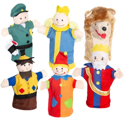 Productafbeelding van Omgoods - Set van 6 Handpoppen voor Kinderen