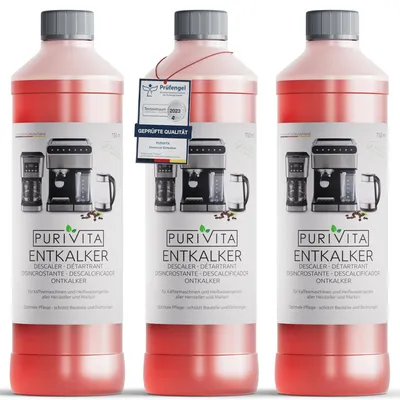 Produktbild von PURIVITA® Universal Entkalker Kaffeevollautomat Kaffeemaschine, 3 x 750 ml