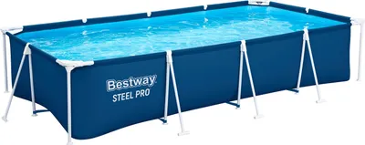 Produktbild von Bestway® Steel Pro™ Frame Pool ohne Pumpe 400 x 211 x 81 cm, dunkelblau, eckig