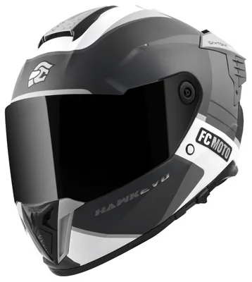 Produktbild von FC-Moto Hawk EVO-X Helm, schwarz matt/grau/weiß, L
