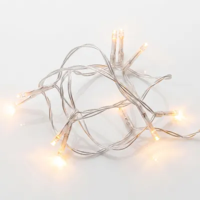 LED-Lichterkette warmweiß, 1 m, 10 LEDs, Timer, batteriebetrieben