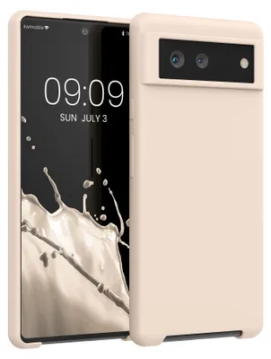 Produktbild von kwmobile Handyhülle für Google Pixel 6 Hülle - Case Silikon - Kabelloses Laden - Schutzhülle Cover in Creme matt