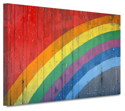 Productafbeelding van Schilderij op Canvas met Regenboogthema 100x150cm