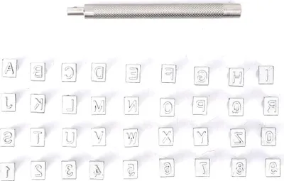 Image de Set de 36 tampons alphabétiques et numériques, set d'outils de tamponnage pour l'artisanat du cuir DIY (6 mm)