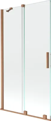 Produktbild von Mexen Velar 2-Flügel-Badewannenwand Regulierbare 100 x 150 cm, transparent, Kupfer gebürstet - 896-100-000-01-65