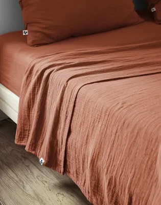 Produktbild von Bettlaken 270 x 300 cm GAÏA Terrakotta