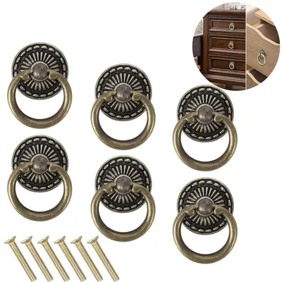 Produktbild von 6 Stück Vintage-Möbelgriffe, Vintage-Schubladenknöpfe für Küchenschränke