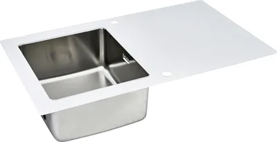 Produktbild von Küchenspüle Glas Einbauspüle Edelstahl Spüle 86 x 50 Weiß Respekta New York