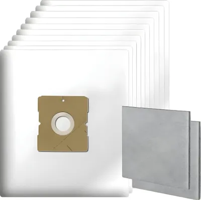Produktbild von 10x Staubsaugerbeutel und 2x Motorfilter passend für Inventum ST307 ST308 Staubsauger - Ersatz-Staubbeutel SZ300 21200900119 und 21200900010.
