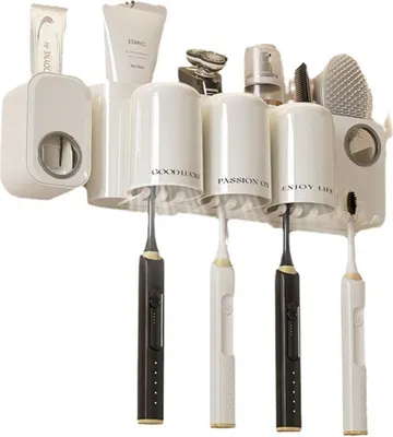 Produktbild von INF Wandmontierter Zahnbürstenhalter mit automatischer Zahnpastaspender
