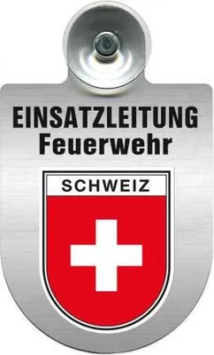 Produktbild von Einsatzschild Windschutzscheibe incl. Saugnapf - Einsatzleitung Feuerwehr - 309476  - incl. Regionen nach Wahl Color - Region Schweiz