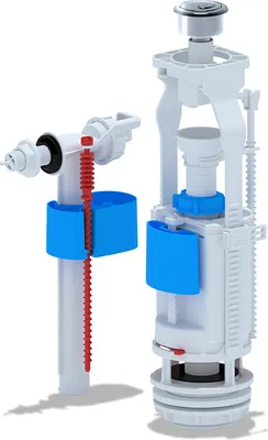 Produktbild von Belvit WC Spülventil 3/8" Anschluss seitlich Verchromt Eco- Spültaste höhenverstellbar 290-410 mm
