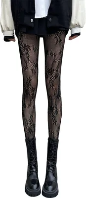 Produktbild von Damen Strumpfhose aus Spitze, Netzstoff, ausgehöhlt, hohe Elastizität, Blumenstickerei, ultradünn, einfarbig, japanischer Stil, rutschfest, lange JK-Oberschenkel, Rock und Shorts, Zubehör, Schwarz