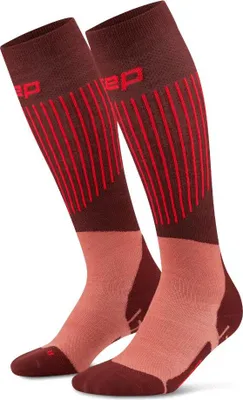 Zdjęcie produktu dla Damskie skarpety kompresyjne na zimę Ski Ultralight CEP czerwone