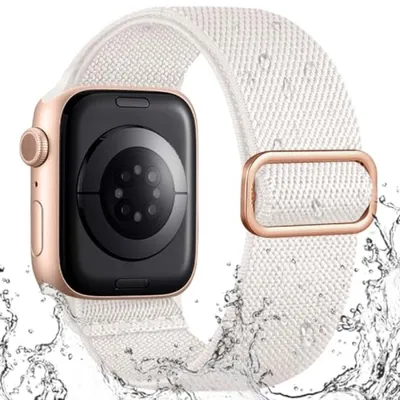 Productafbeelding van PromoHome® sportband, compatibel met Apple Watch, geschikt voor bandjes van 45 mm, 46 mm, 44 mm, 49 mm en 42 mm, voor dames en heren, vuilafstotend, nylon, elastisch