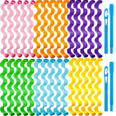Produktbild von 30 cm, 30 Stück Wasserwellen-Lockenwickler – Hitzefreie Lockenwickler für mühelose Locken, DIY-Lockenstäbe für langes und mittellanges Haar