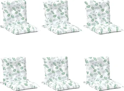 Image de vidaXL Coussins d'extérieur 6 pièces Blanc 100 x 50 x 7 cm Tissu