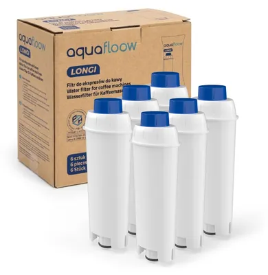 Obrázek produktu pro Filtry na vodu Aquafloow, 6 kusů, pro kávovary DeLonghi – kompatibilní s modely DLC