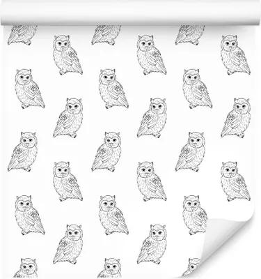 Produktbild von 10m VLIES TAPETE Rolle Kinderzimmer Tiere Vügel Eulen Natur Ornamente XXL