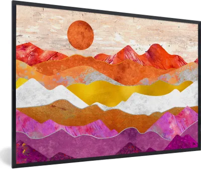 Produktbild von MuchoWow® Gerahmtes Poster Lesbisch - Stolz - Marmor 60x40 cm - Poster mit Schwarzem Bilderrahmen Wandposter Rahmen Foto Bilder - Printing - Wanddeko Schlafzimmer