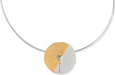 Produktbild von Herb-Schmuck Anhänger mit Kette 925 Sterling Silber vergoldet Eismatt Blautopas