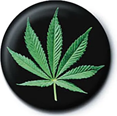 Image de Feuille de cannabis - Badge bouton