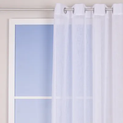 Produktbild von Ösengardine Leinenoptik uni weiß 140x260cm