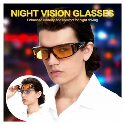 Produktbild von Nachtfahrbrille für Brillenträger: TR90 Nachtsichtbrille für Autofahrer mit Gelben Gläsern