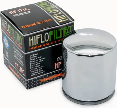 Immagine prodotto di Filtro olio Hiflo HF171C, cromato compatibile con Buell M2 Cyclone / Harley Davidson FLSTC / FXSBSE