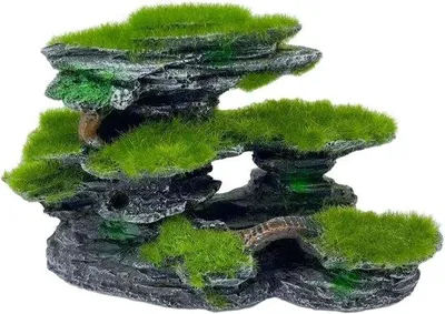 Image de Décorations d'aquarium - Lot de 2 rochers en pierre dure formant une grotte, décor pour aquarium à betta, pierre décorative avec grotte