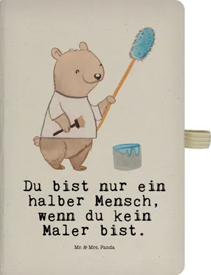 Produktbild von Mr. & Mrs. Panda notizbuch Maler Herz - Transparent - Geschenk, Kladde, Journal, Malerbetrieb, Adressbuch, Spruch, Notizheft, Tagebuch, Witzig, Malermeister, Lustig