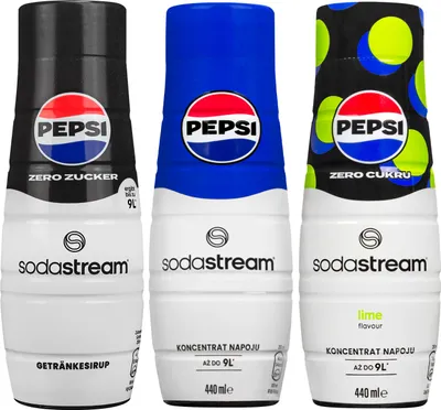 Image de Sodastream Pepsi Sirop Set 3x440ml Max Zero Lime sans sucre Sirop pour boissons